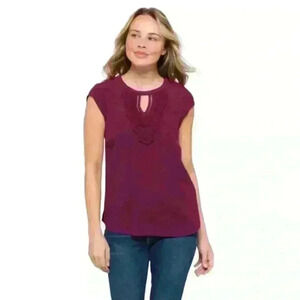 Daniel Rainn Purple Crochet Top From Stitch Fix Size Large